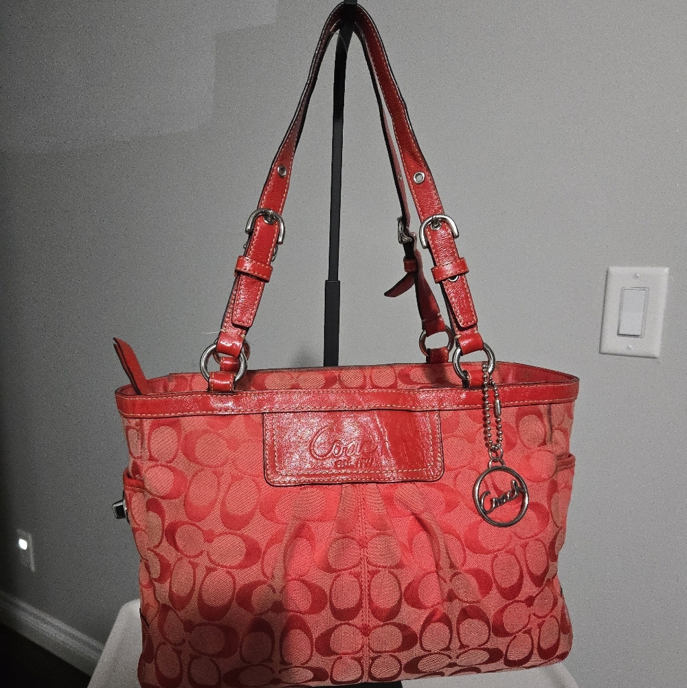 Coach Y2K Gallery Tote Red #F14281
